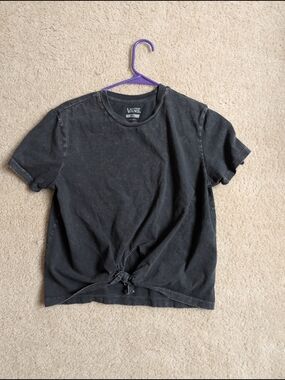 Vans Black Short Sleeve Crew Tee with Front Knot